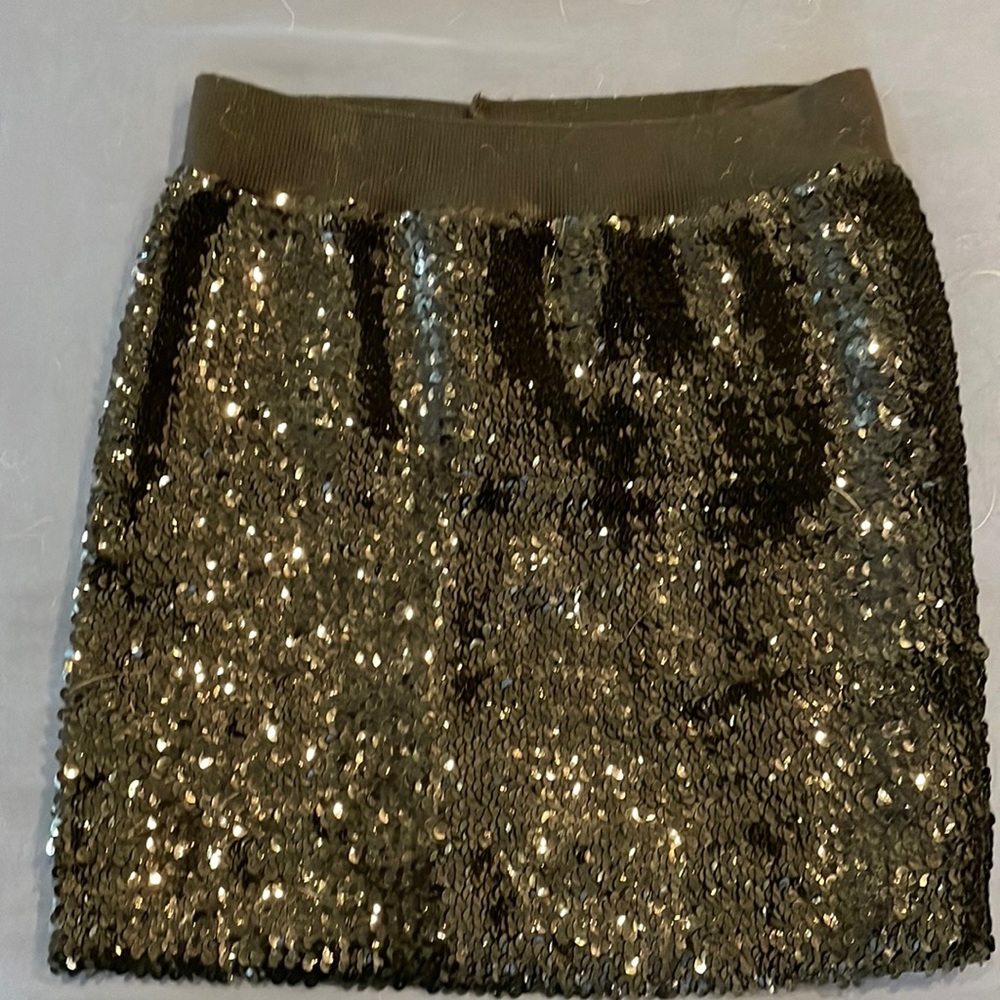 Black sequin mini skirt
